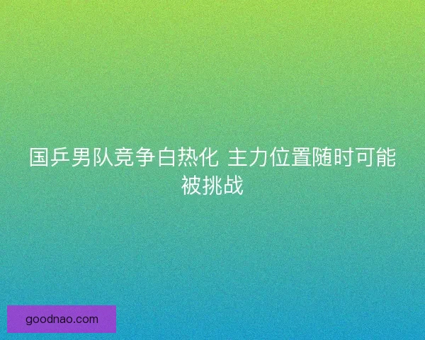 国乒男队竞争白热化 主力位置随时可能被挑战