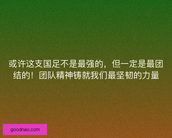 或许这支国足不是最强的,但一定是最团结的!团队精神铸就我们最坚韧的力量 或许这支国足不是最强的,但一定是最团结的!团队精神铸就我们最坚韧的力量